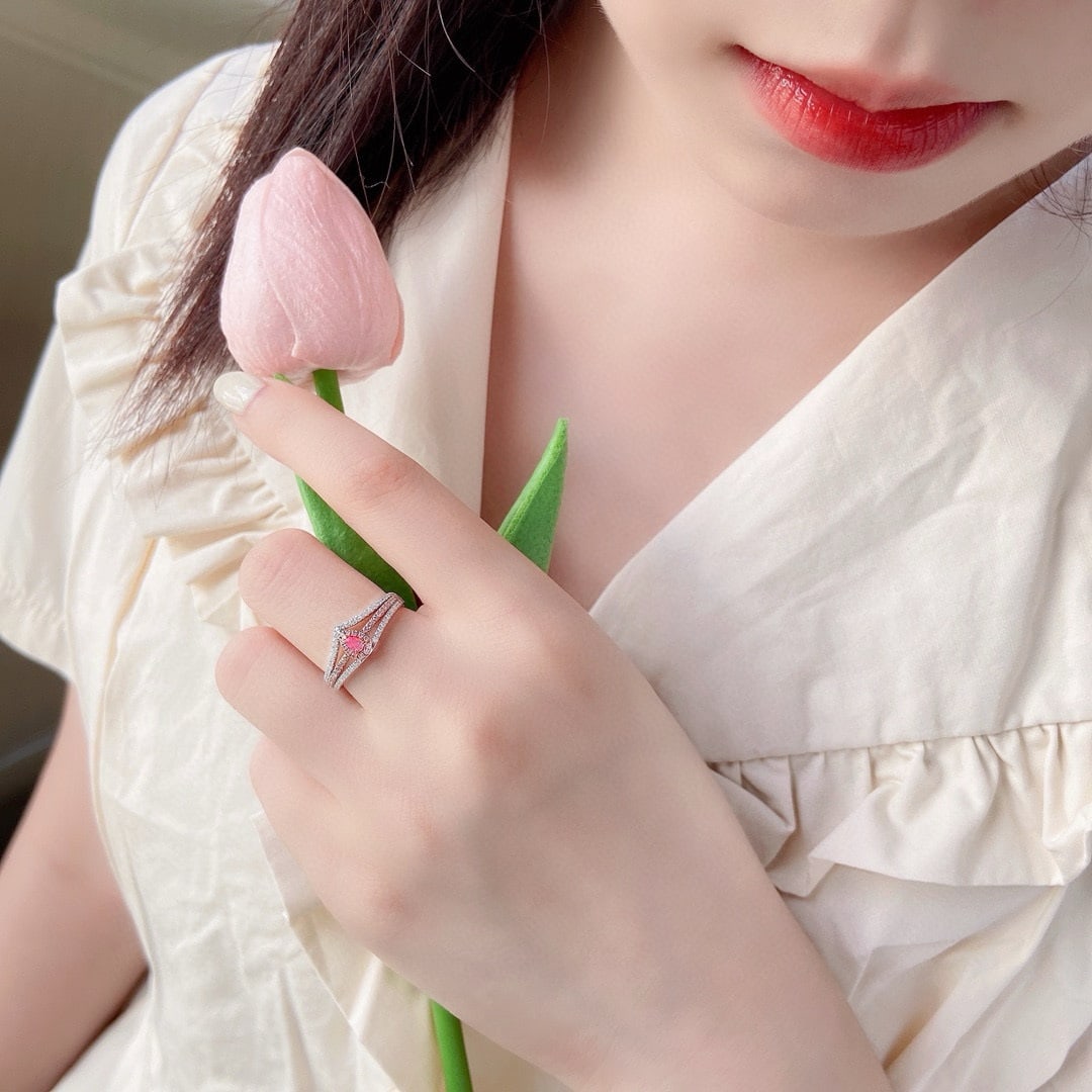 14k Gold 0.31 Ctw Natural Pink Diamond & Diamond Ring - 3