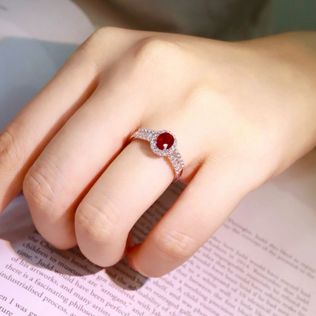 14k Gold 1.41 Ctw Natural Ruby & Diamond Ring - 4