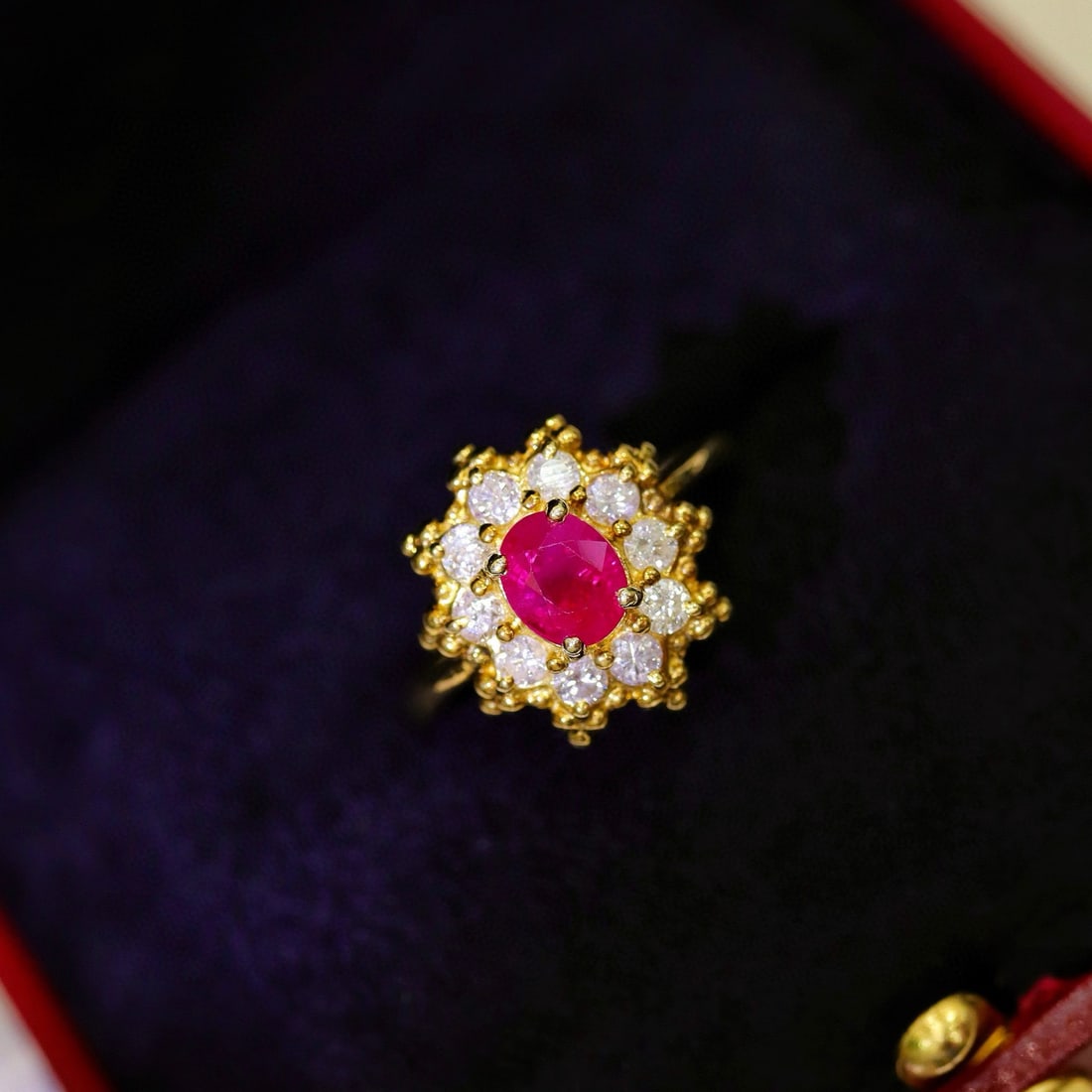 14k Gold 1.48 Ctw Natural Ruby & Diamond Ring - 4