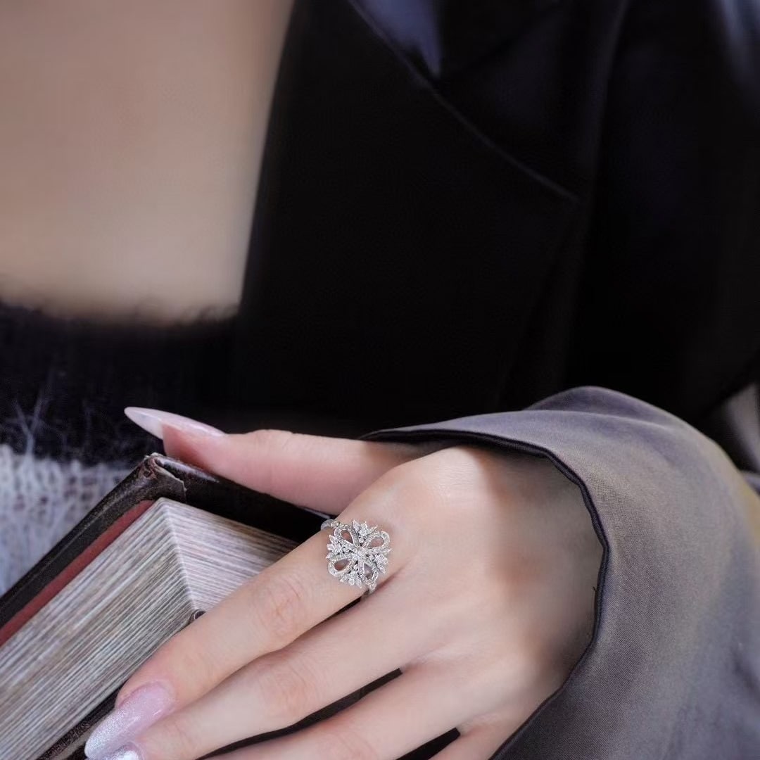 14k Gold 0.6 Ct Natural H Diamond Ring - 6