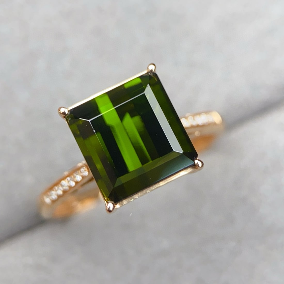 14k Gold 3.99 Ctw Natural Tourmaline & Diamond Ring - 3