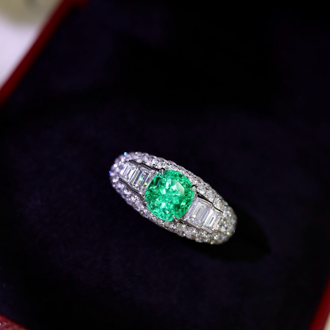 14k Gold 3.64 Ctw Natural Emerald & Diamond Ring - 5