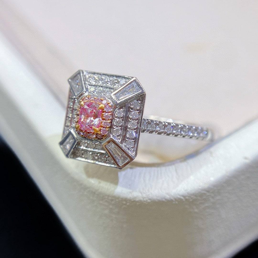 14k Gold 0.42 Ctw Natural Pink Diamond & Diamond Ring - 2
