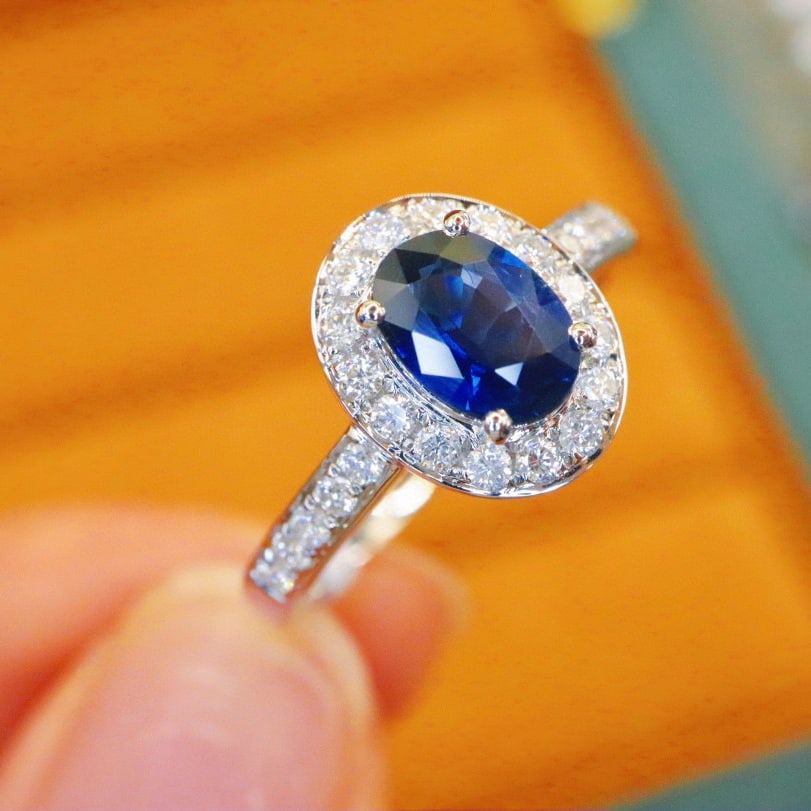 14k Gold 1.25 Ctw Natural Sapphire & Diamond Ring - 2