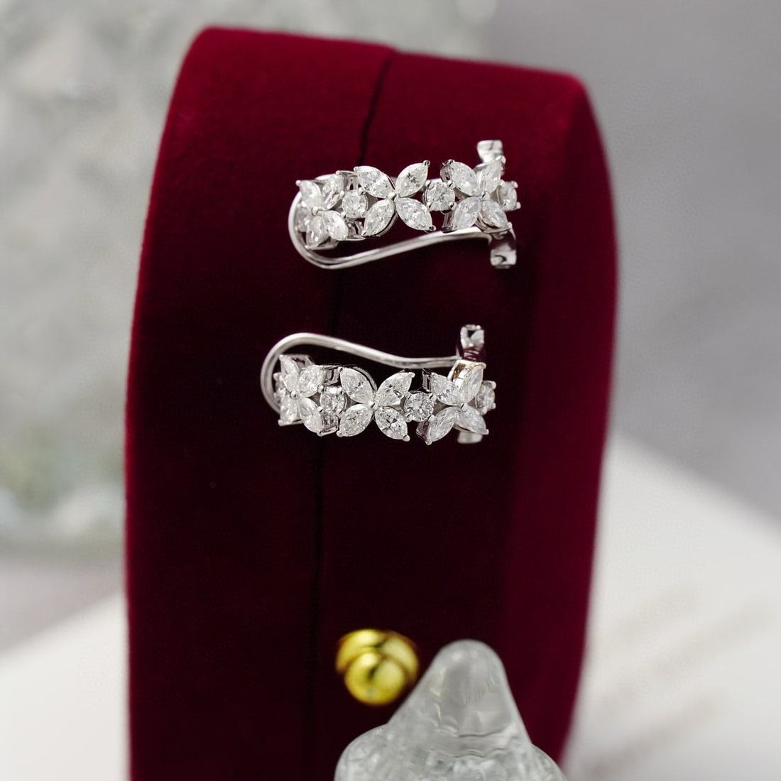 14k Gold 1.5 Ct Natural H Diamond Earrings - 5