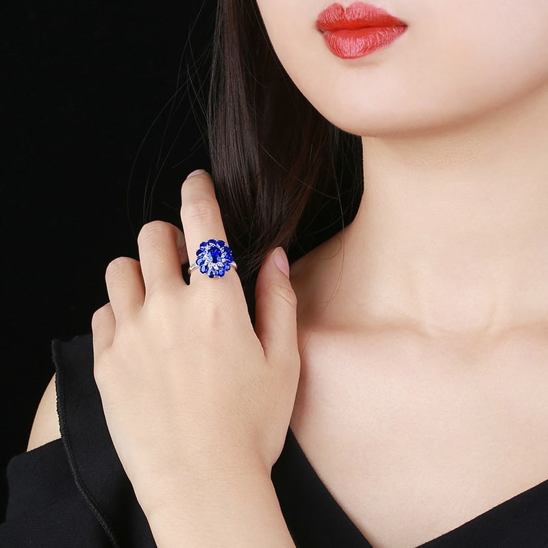 14k Gold 4.62 Ctw Natural Sapphire & Sapphire Ring - 4