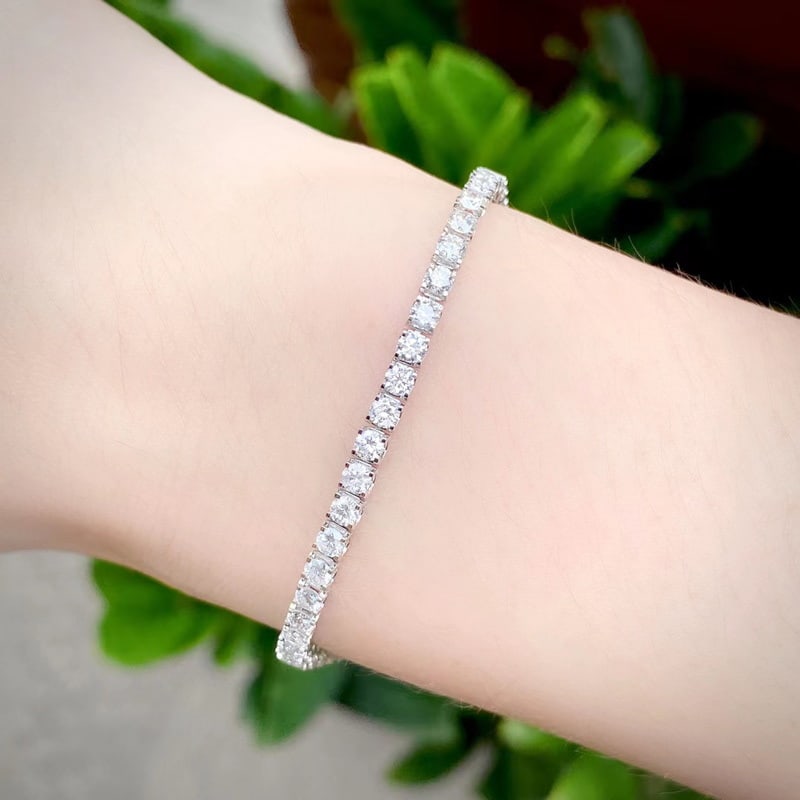 14k Gold 4.1 Ct Natural H Diamond Bracelet - 6