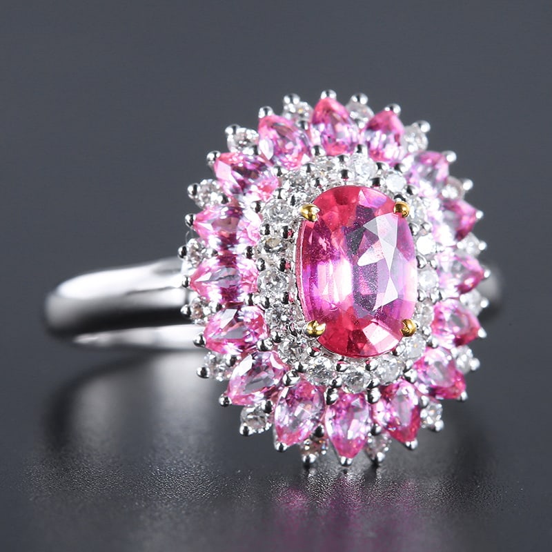 14k Gold 2.51 Ctw Natural Sapphire & Diamond Ring - 3