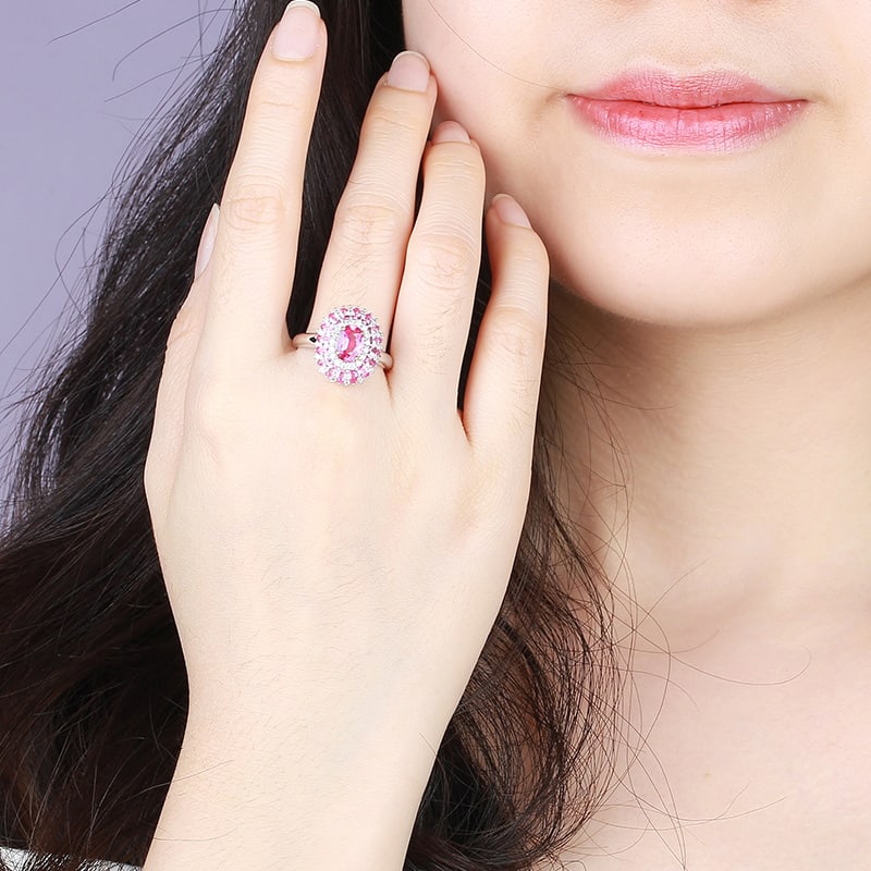 14k Gold 2.51 Ctw Natural Sapphire & Diamond Ring - 4