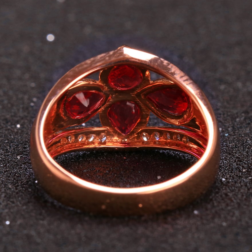 14k Gold 1.40 Ctw Natural Ruby & Diamond Ring - 3