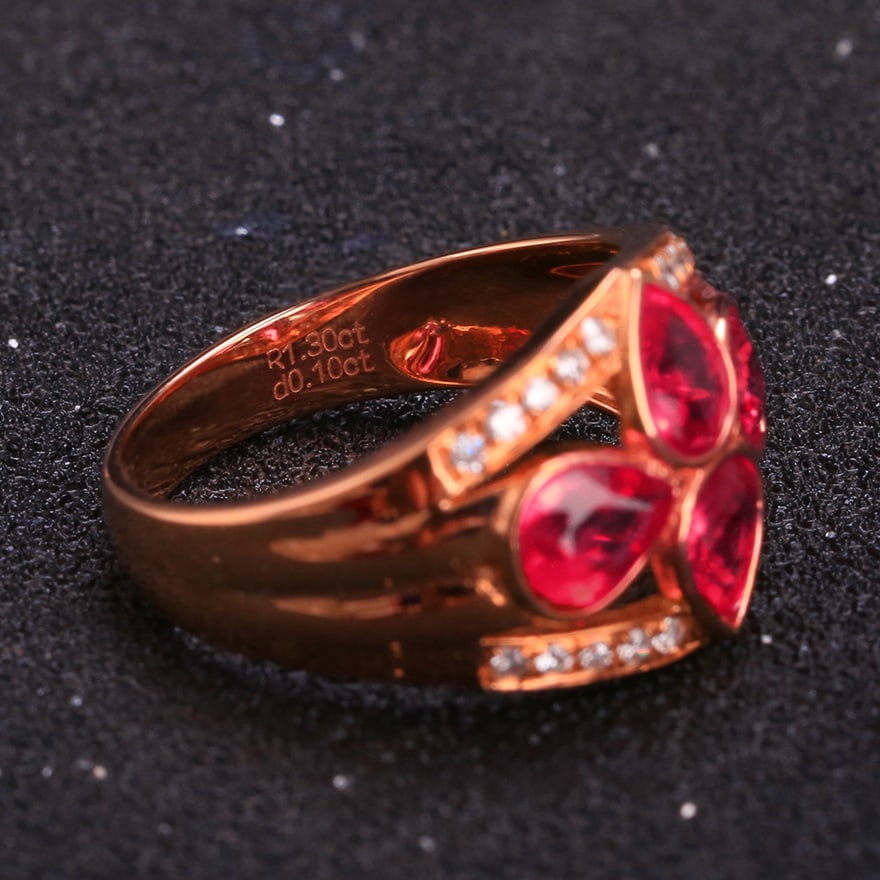 14k Gold 1.40 Ctw Natural Ruby & Diamond Ring - 6