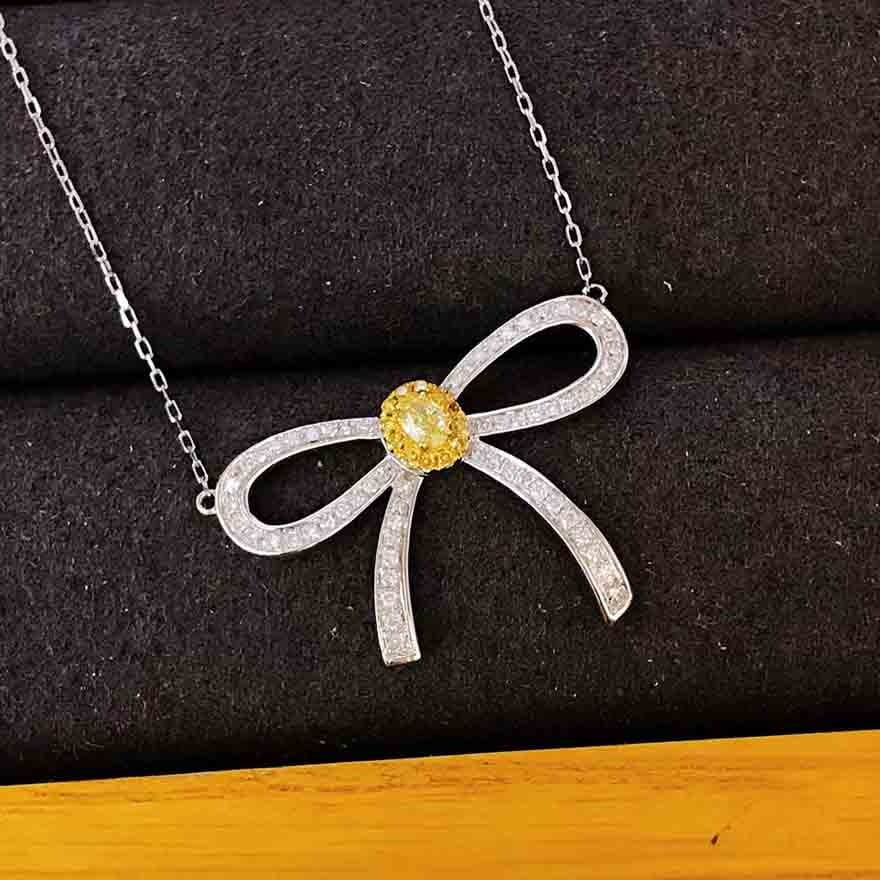 14k Gold 0.50 Ct Natural Color Diamond Necklace: Ref:230939026 // gold content:14k gold // main gemstone:diamond // shape:multiply // carat weight:0. 50ct // clarity grade:vs-si // color:color // treatment:natural // Condition: NewLow Estimate: