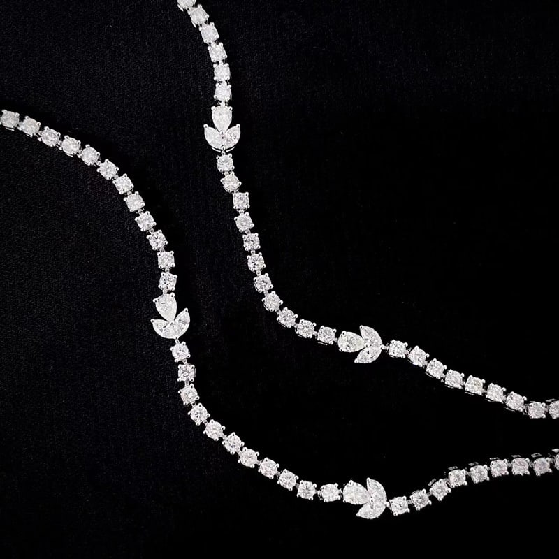 14k Gold 4 Ct Natural H Diamond Necklace - 2