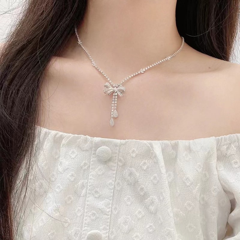 14k Gold 4 Ct Natural H Diamond Necklace - 4