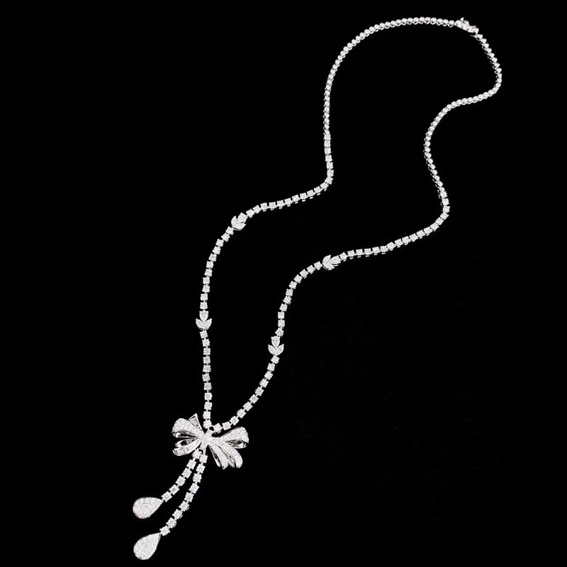 14k Gold 4 Ct Natural H Diamond Necklace - 7