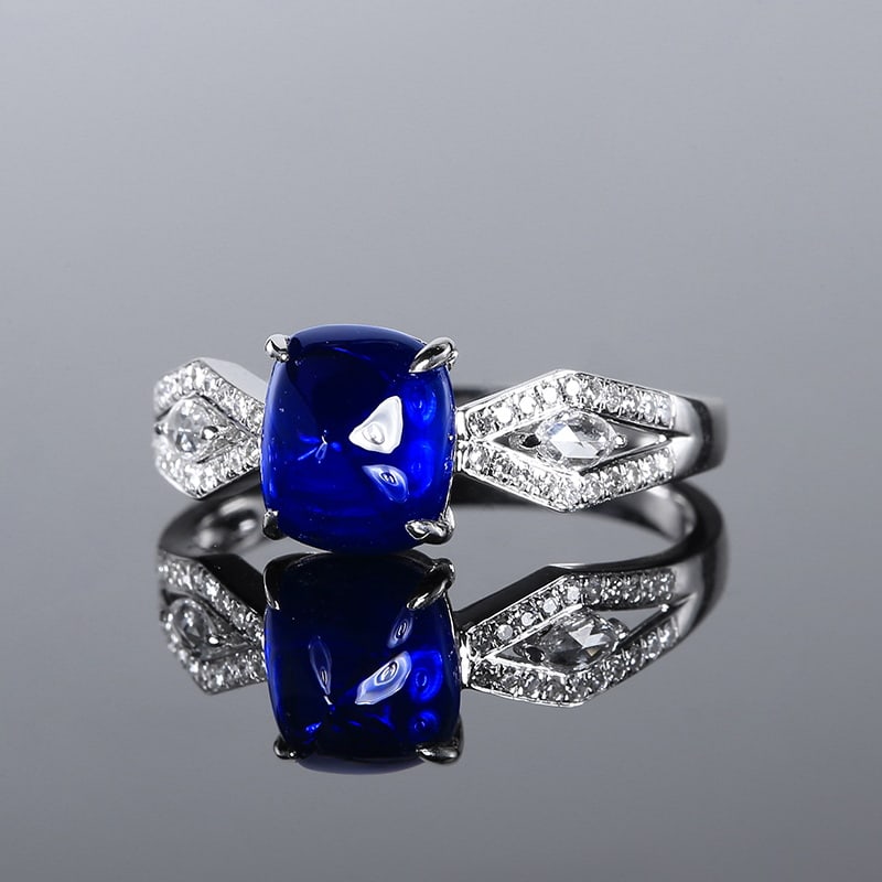 14k Gold 2.76 Ctw Natural Sapphire & Diamond Ring - 2
