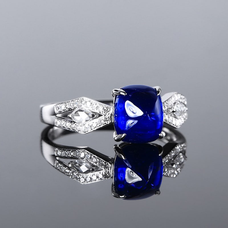 14k Gold 2.76 Ctw Natural Sapphire & Diamond Ring - 3