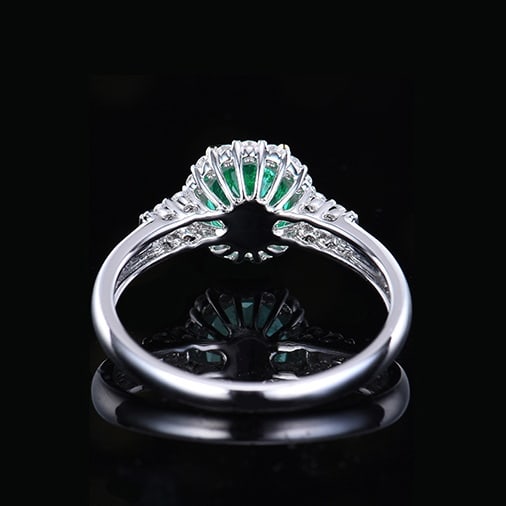 14k Gold 1.44 Ctw Natural Emerald & Diamond Ring - 3