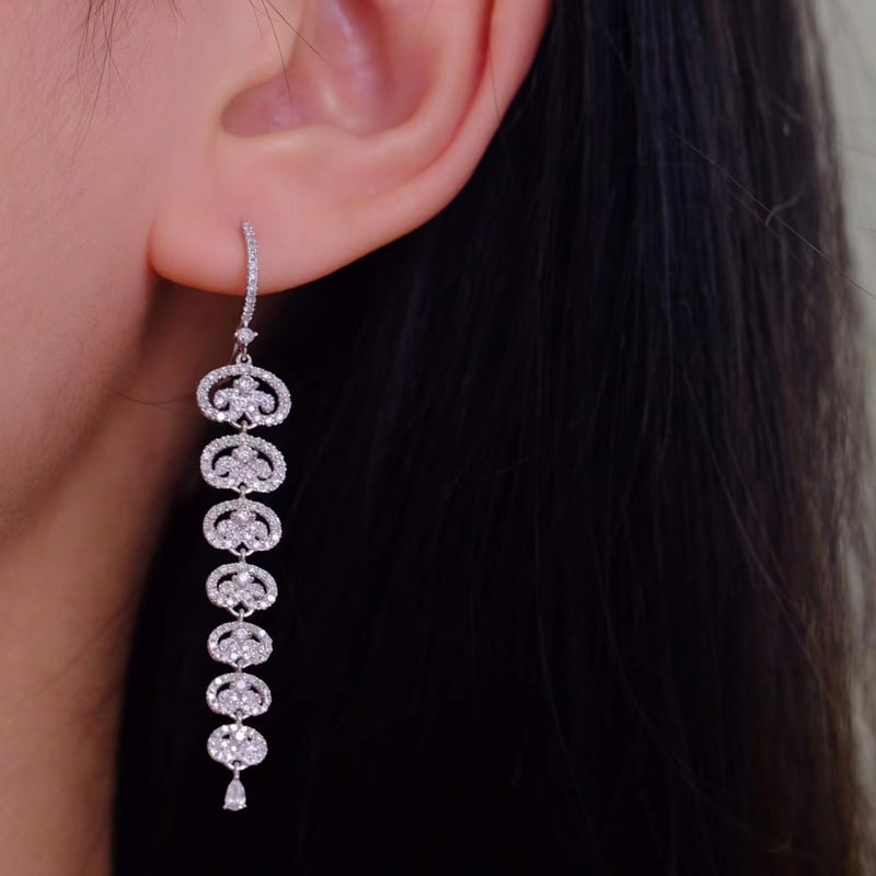 14k Gold 1.5 Ct Natural H Diamond Earrings - 2