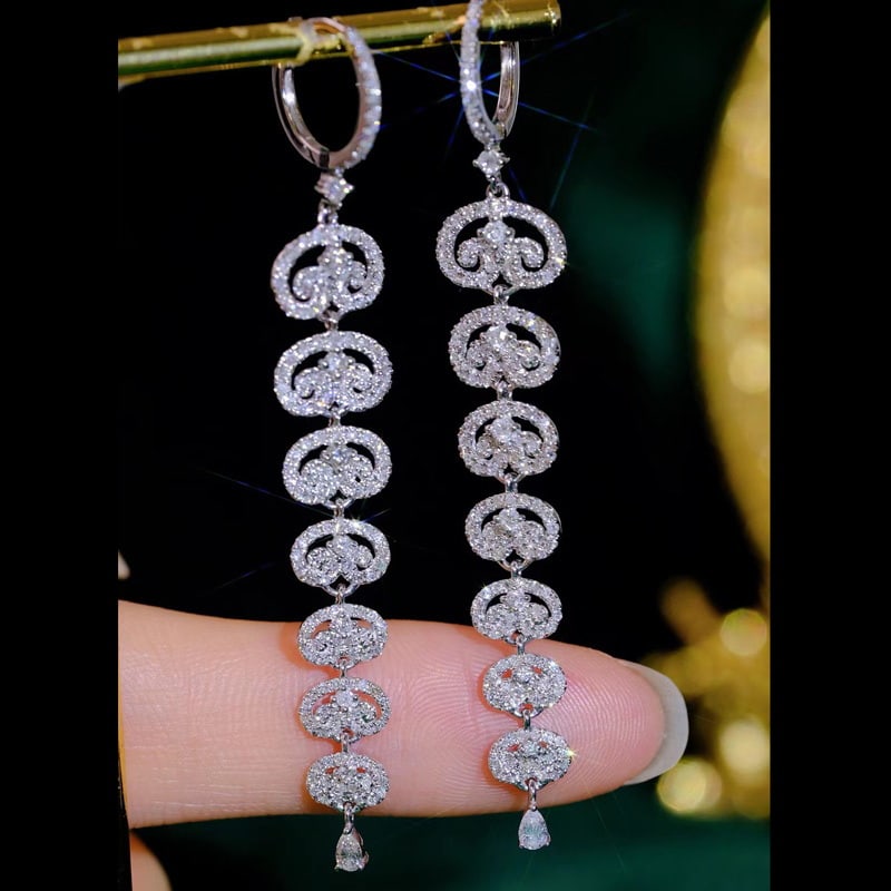 14k Gold 1.5 Ct Natural H Diamond Earrings - 4