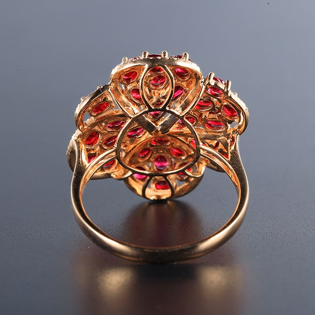 14k Gold 2.79 Ctw Natural Ruby & Diamond Ring - 2