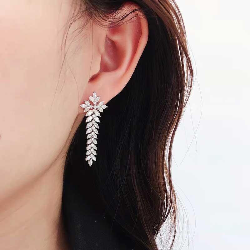 14k Gold 4 Ct Natural H Diamond Earrings - 2