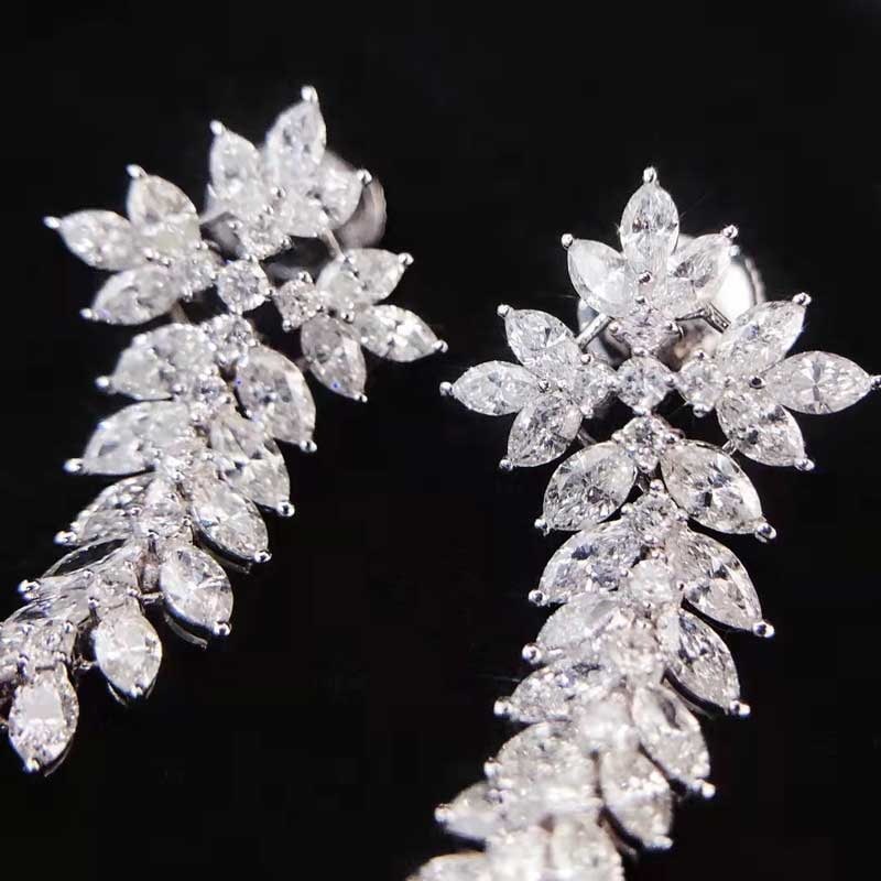 14k Gold 4 Ct Natural H Diamond Earrings - 6