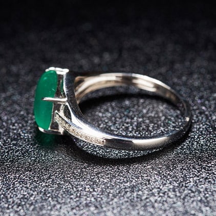 14k Gold 1.60 Ct Natural Emerald & Diamond Ring - 2