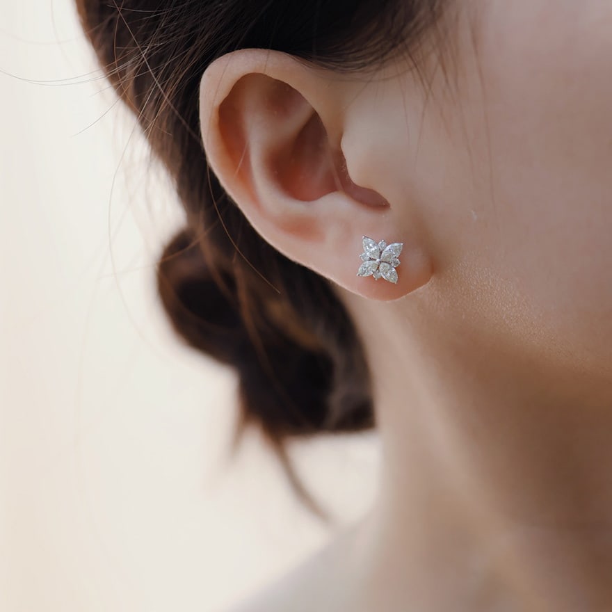 14k Gold 1.3 Ct Natural H Diamond Earrings - 3