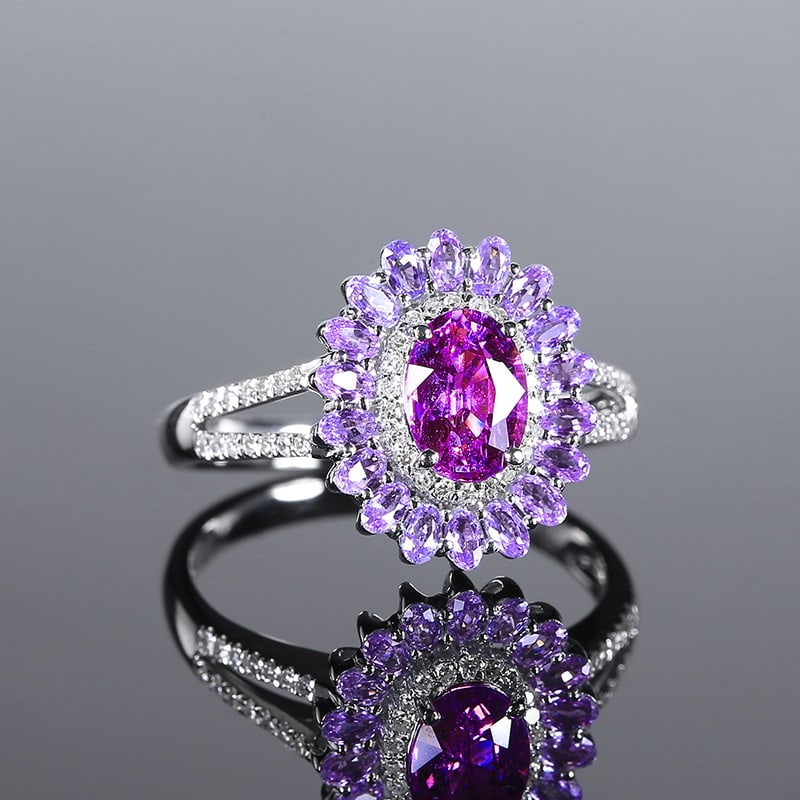 14k Gold 1.94 Ctw Natural Sapphire & Diamond Ring - 3