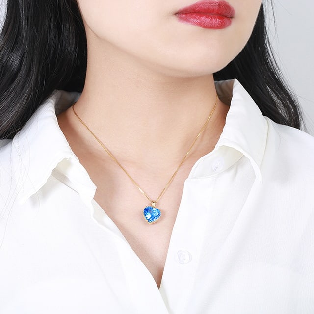 14k Gold 8.45 Ct Natural Topaz Pendant( Without Chain ) - 4