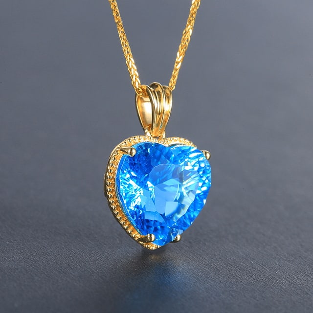 14k Gold 8.45 Ct Natural Topaz Pendant( Without Chain ) - 5