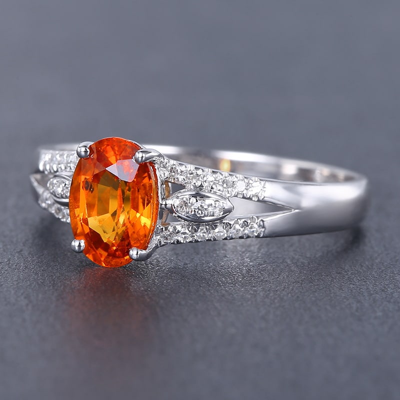 14k Gold 1.29 Ctw Natural Sapphire & Diamond Ring - 4