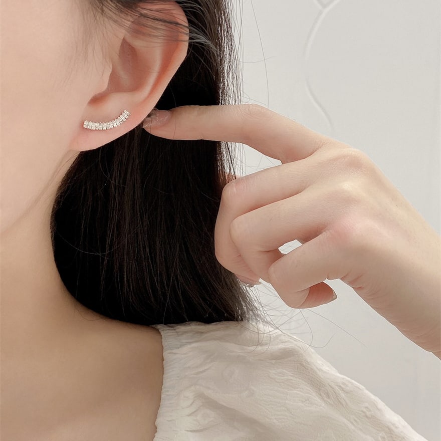 14k Gold 0.2 Ct Natural H Diamond Earrings - 2