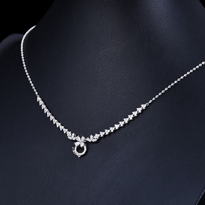 14k Gold 1.2 Ct Natural H Diamond Necklace - 2