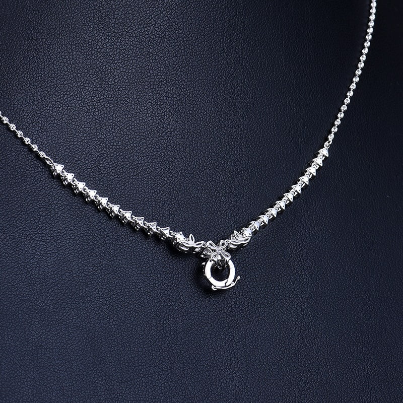 14k Gold 1.2 Ct Natural H Diamond Necklace - 5