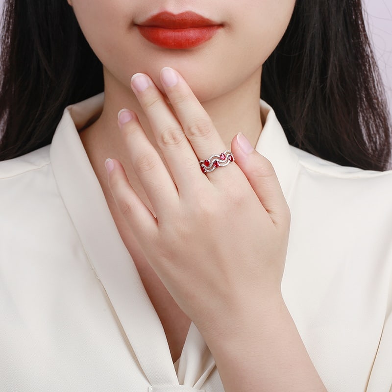 14k Gold 1.36 Ctw Natural Ruby & Diamond Ring - 2