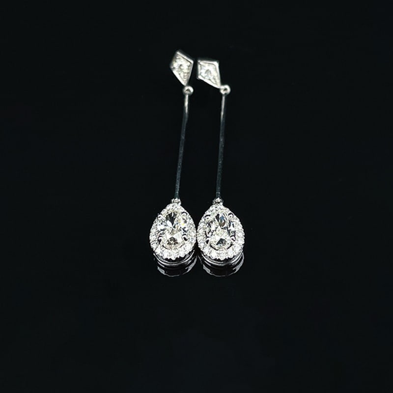 14k Gold 1.01 Ct Natural H Diamond Earrings (1 of 5)