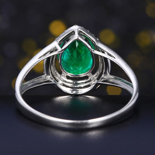 14k Gold 1.85 Ctw Vivid Green Natural Emerald & Diamond Ring - 3