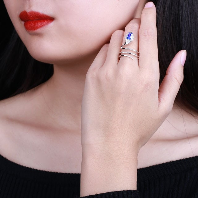 14k Gold 0.51 Ctw Natural Sapphire & Diamond Ring - 2