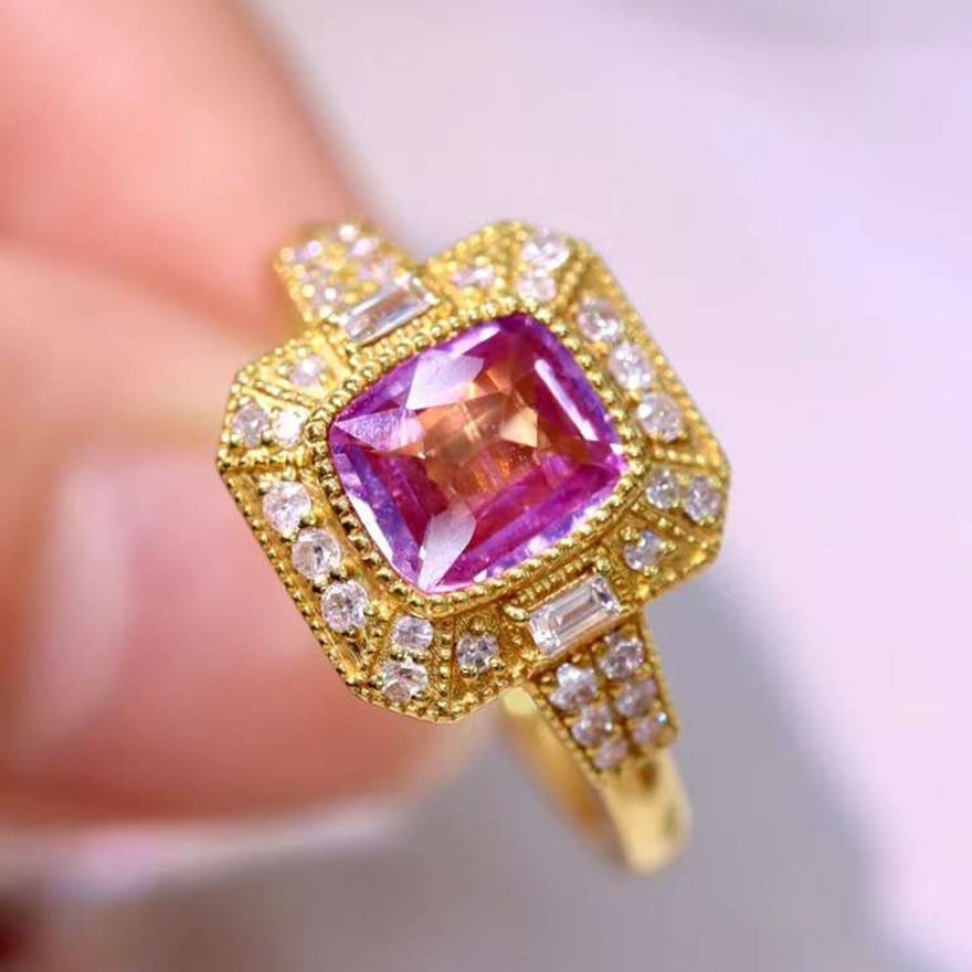 14k Gold 1.27 Ctw Natural Sapphire & Diamond Ring - 2