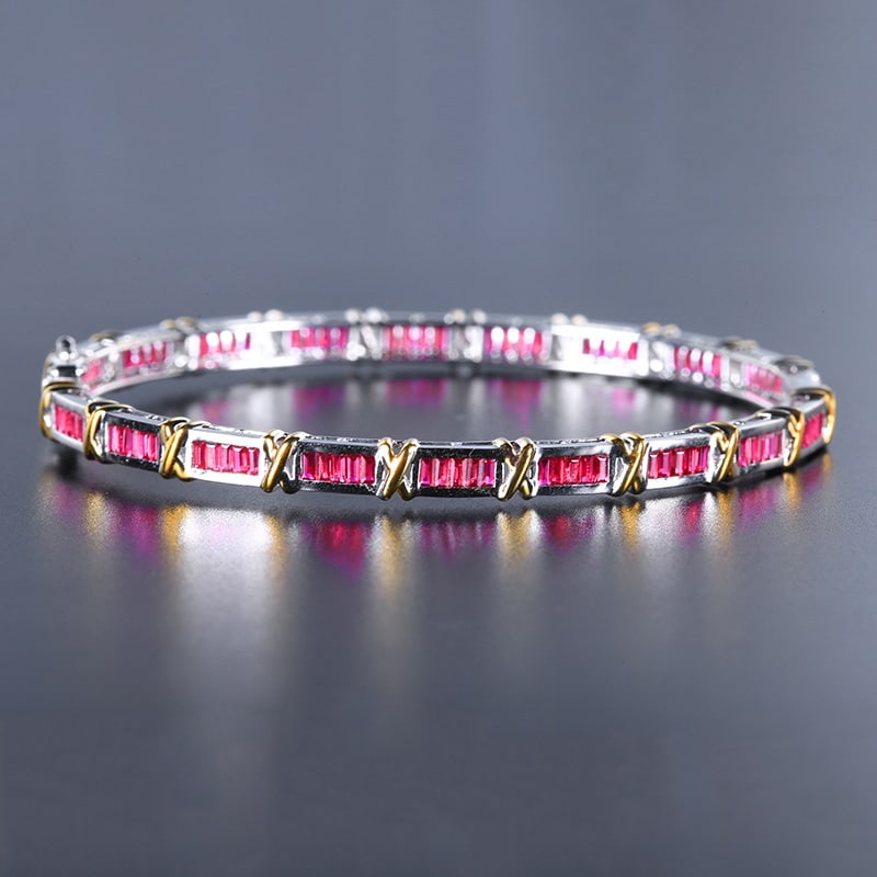 14k Gold 2.95 Ct Natural Ruby Bangle (1 of 6)