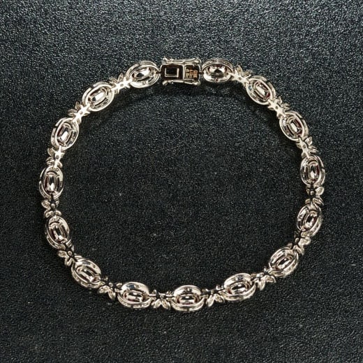 14k Gold 5.00 Ctw Natural Ruby & Diamond Bracelet - 6