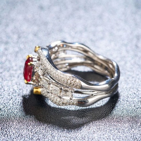 14k Gold 1.99 Ctw Natural Ruby & Diamond Ring - 9