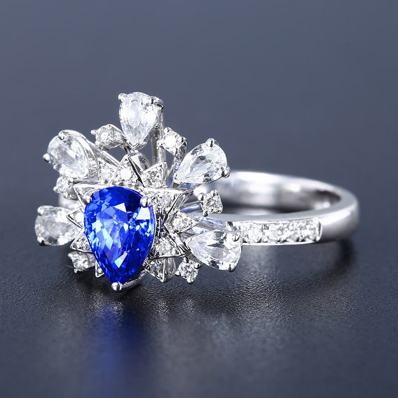 14k Gold 1.25 Ctw Natural Sapphire & Diamond Ring - 2