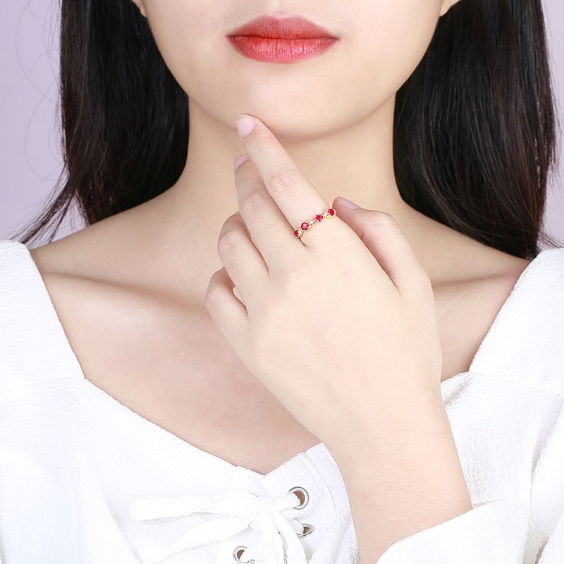 14k Gold 1.17 Ctw Natural Ruby & Diamond Ring - 4