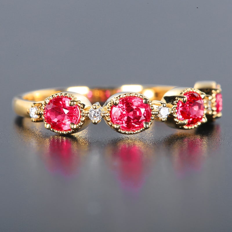 14k Gold 1.17 Ctw Natural Ruby & Diamond Ring - 6