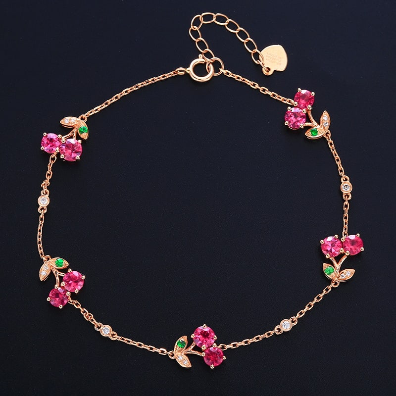 14k Gold 2.02 Ctw Natural Ruby & Diamond Bracelet: Ref:230939172 // gold content:14k gold // main gemstone:ruby // shape:round // carat weight:1. 95ct // color:red // treatment:natural // cut grade:g // // adjacent gemstone 2 : diamond // number of st