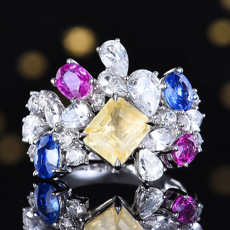 14k Gold 6.07 Ctw Natural Sapphire & Sapphire Ring (1 of 10)