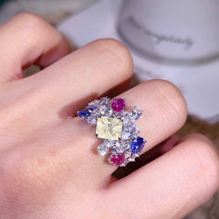 14k Gold 6.07 Ctw Natural Sapphire & Sapphire Ring - 4